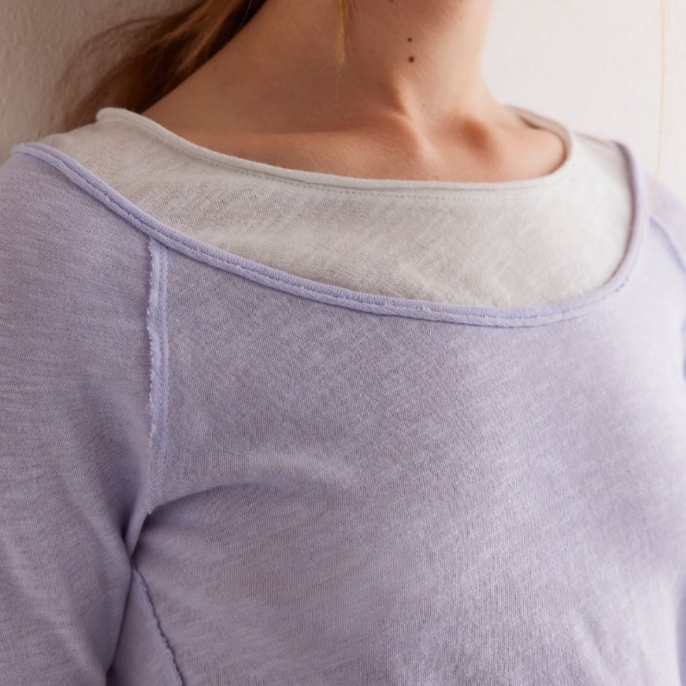 FREE PEOPLE WE THE FREE TWO'S A CHARM LONG SLEEVE TOP - Picture 2 of 7